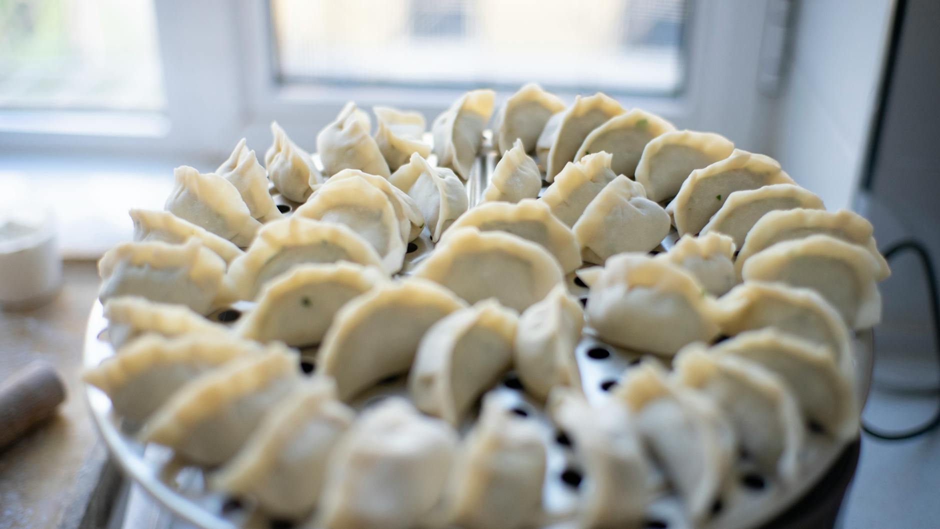 Traditional Chinese dumplings jiaozi freshly made in Beijing