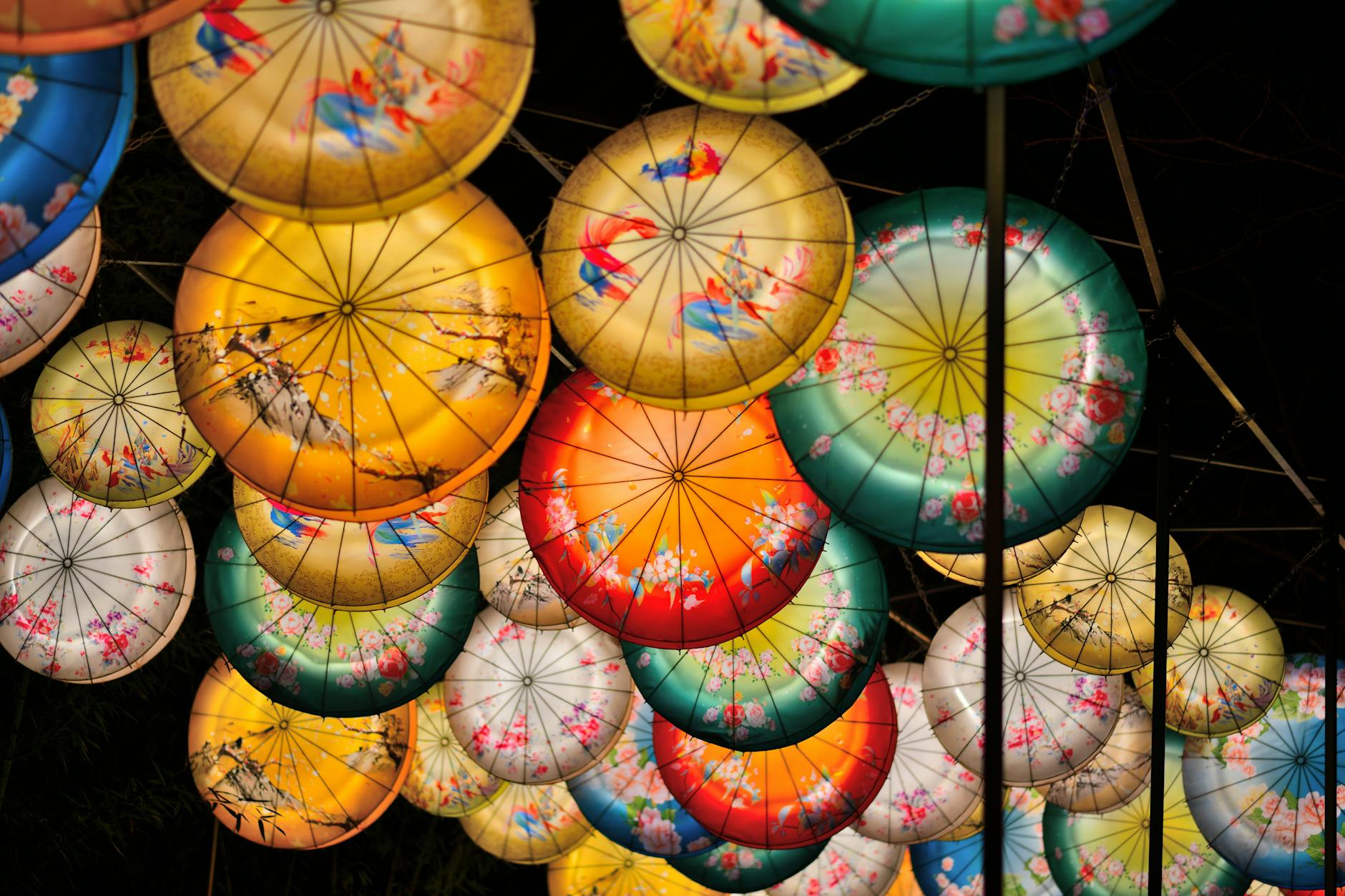 Colorful Chinese lanterns at Beijing Lantern Festival celebration