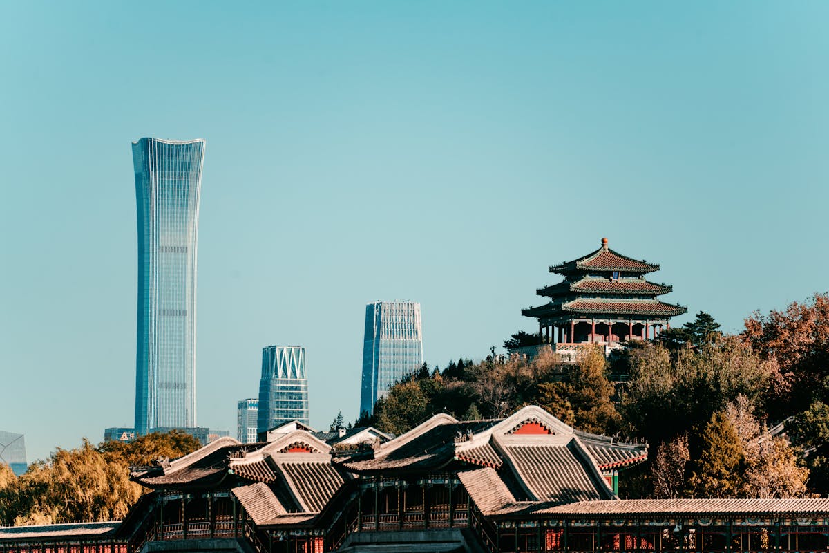 Beijing cityscape skyline showing traditional and modern architecture - Beijing travel guide