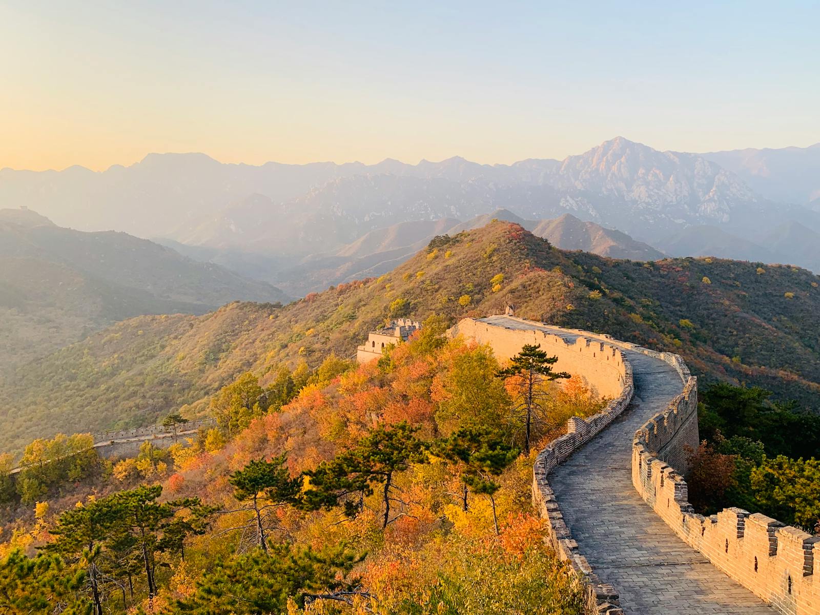 Badaling Great Wall section in mountains