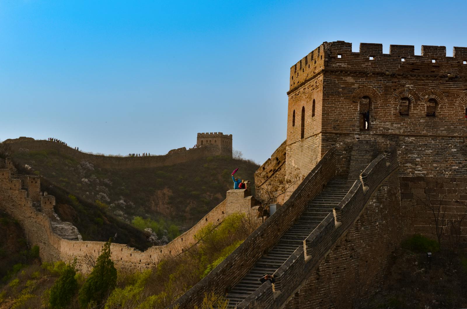 Badaling Great Wall tourists exploring crowds