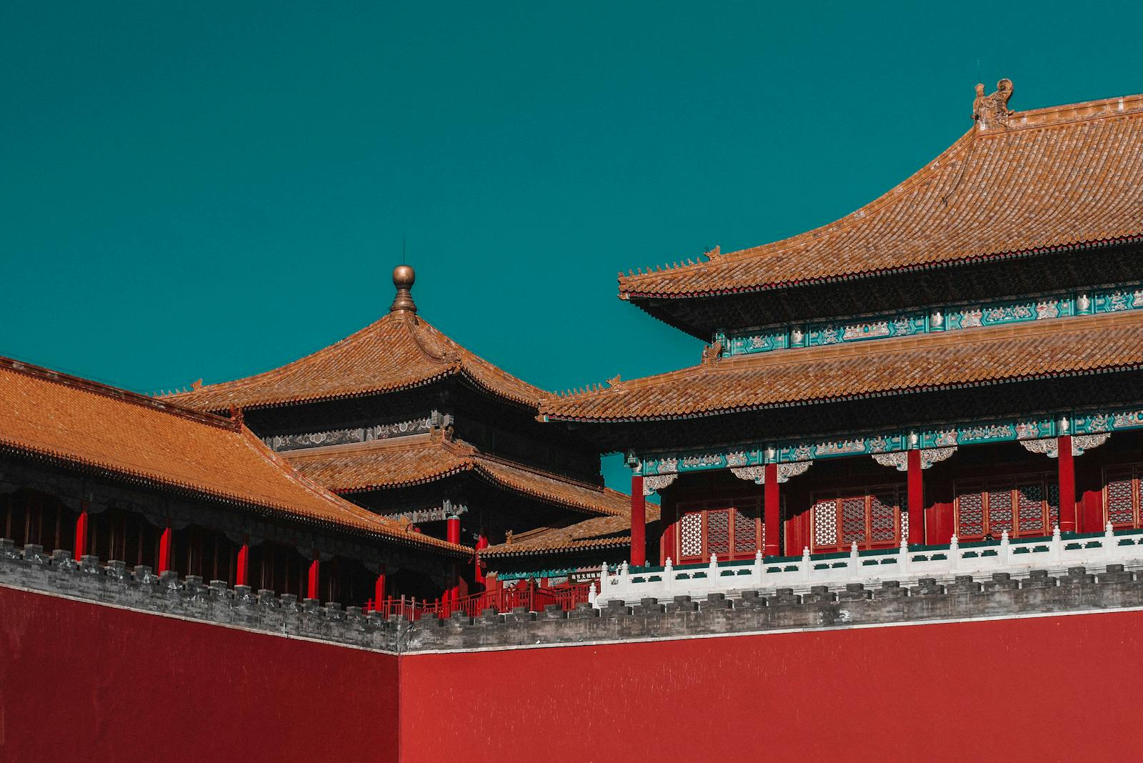 Forbidden City Beijing aerial view of traditional imperial rooftops