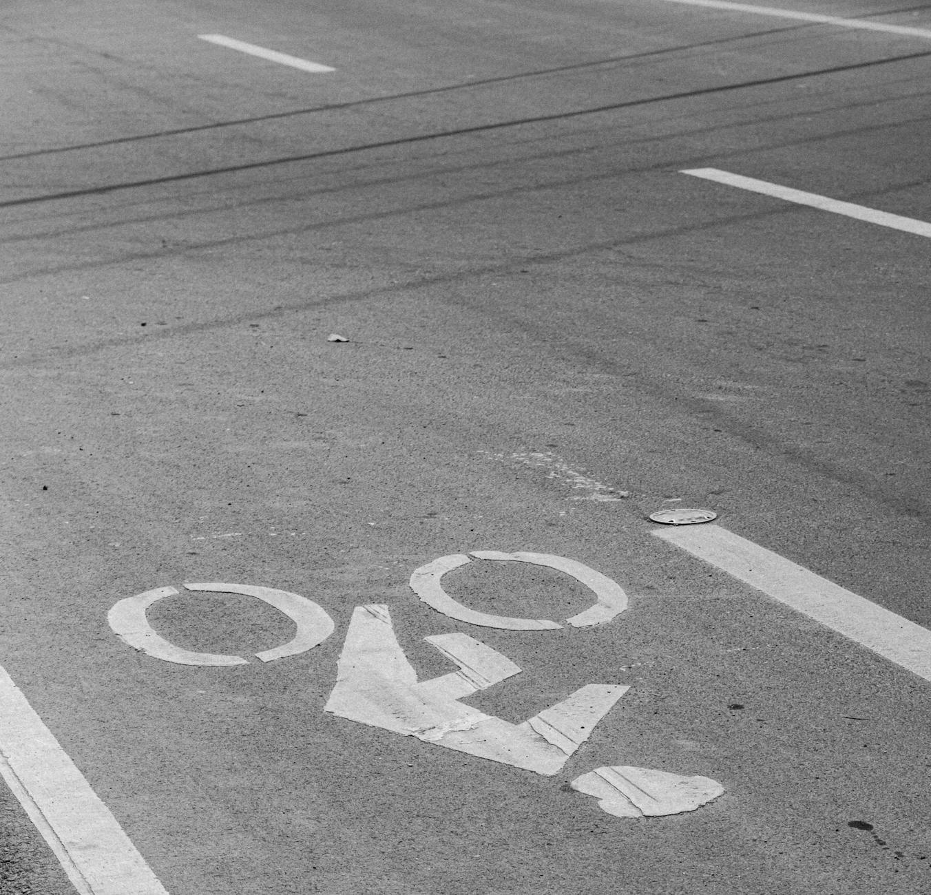 Dedicated bike lane in Beijing separated from car traffic by a green barrier