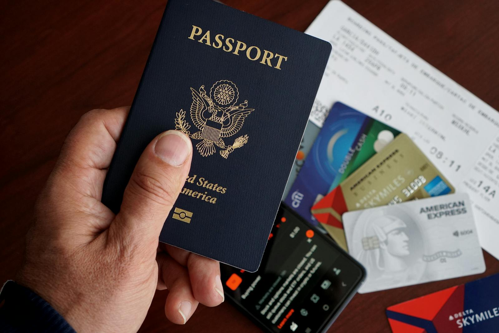 Travel insurance passport documents and travel essentials