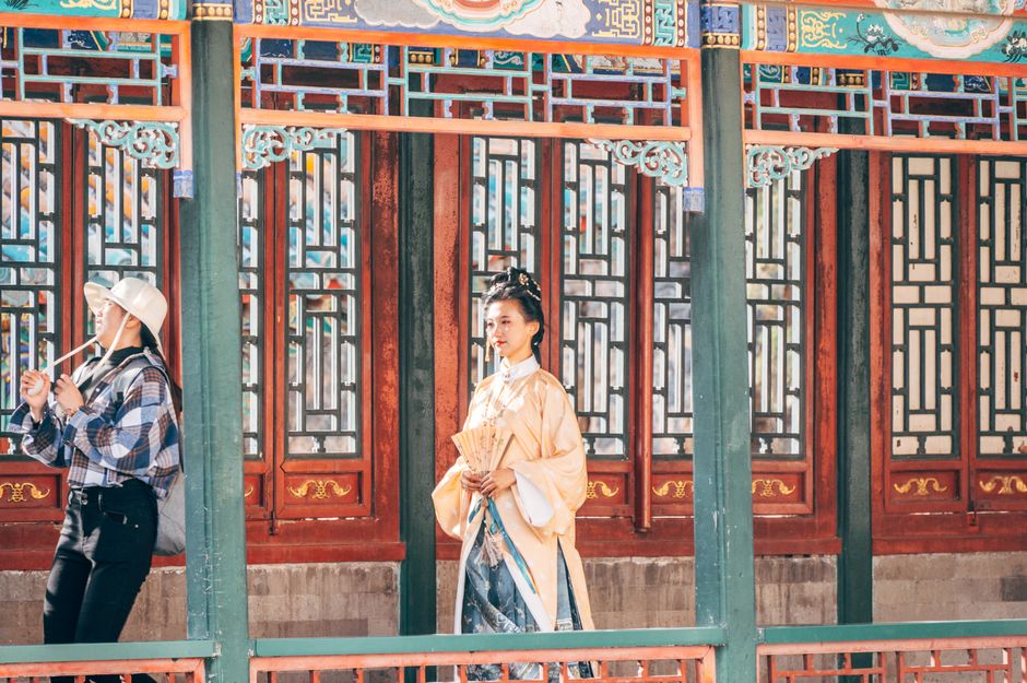 Women travellers at the Summer Palace Beijing