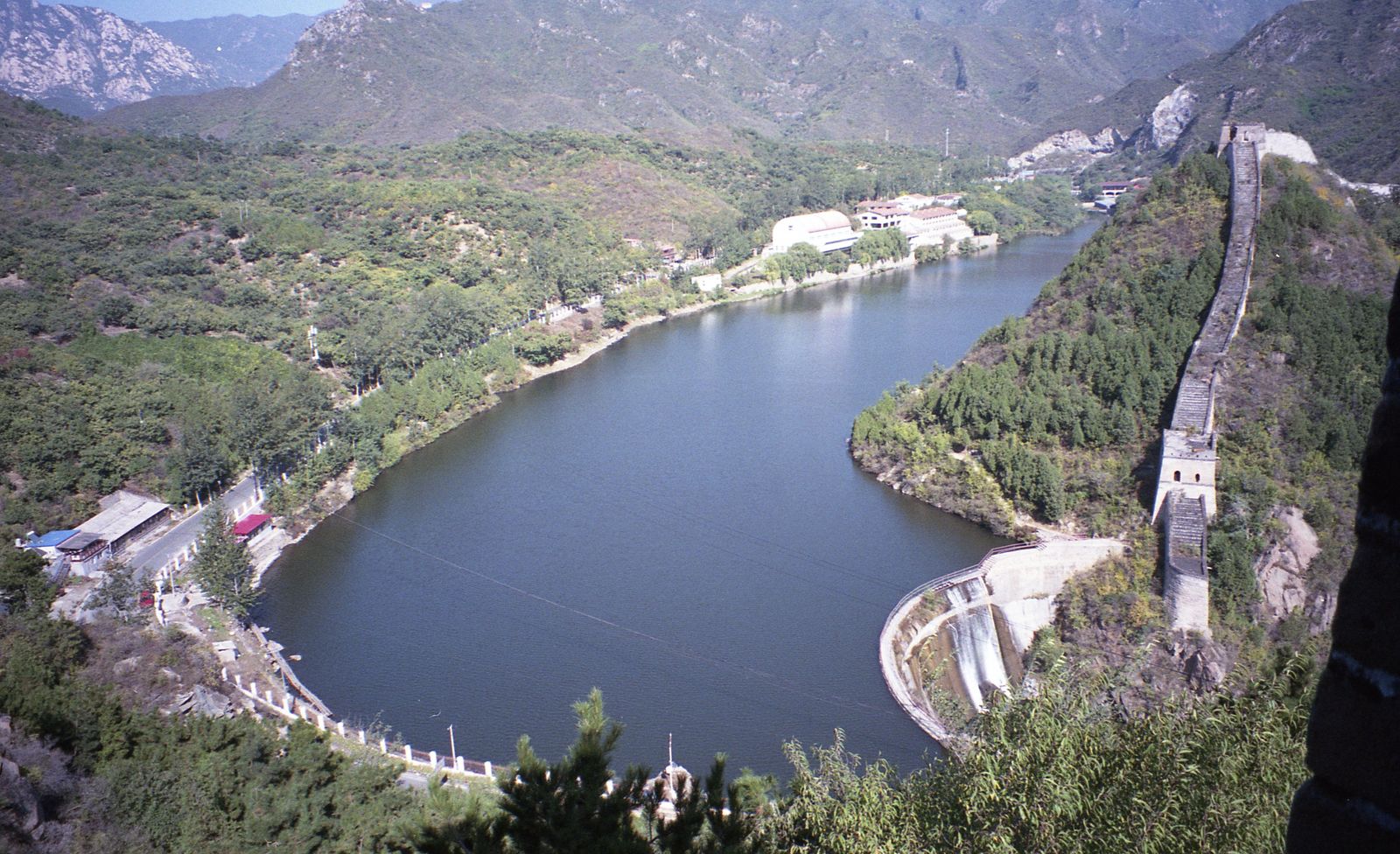 Huanghuacheng water Great Wall sections emerging from reservoir near Beijing